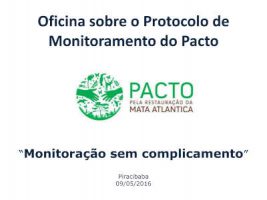 Oficina sobre o protocolo de monitoramento do PACTO